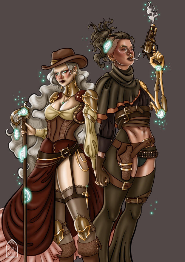 2 characters + simple background 95 CHF